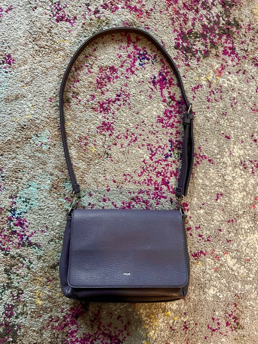 CO-LAB Vegan Leather Calor Crossbody Bag in Purple
